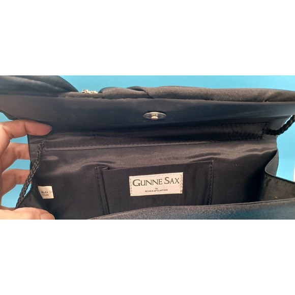 NEW Gunne Sax Black Purse Handbag Clutch Designed by Jessica McClintock - Picture 8 of 14